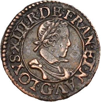 Louis XIII, double tournois 2e type, 1620 Poitiers