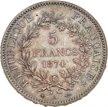 IIIe République, 5 francs Hercule, 1874 Paris