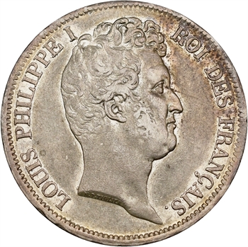 Louis-Philippe Ier, 5 francs Tiolier avec le I, tranche en creux, 1831 Lille