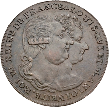 Louis XVI et Marie-Antoinette, médaillette de leur exécution, après 1793 Angleterre