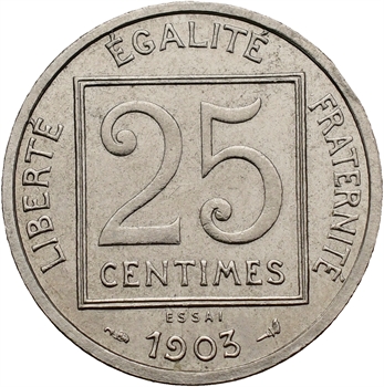 IIIe République, essai de 25 centimes Patey, 1903 Paris
