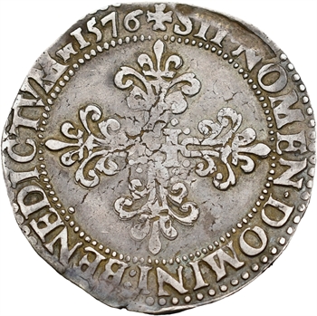 Henri III, franc au col plat, 1576 Paris