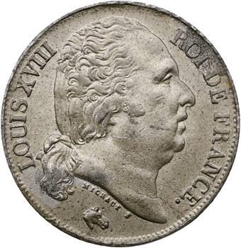 Louis XVIII, essai de 20 francs buste nu, 1816 Paris