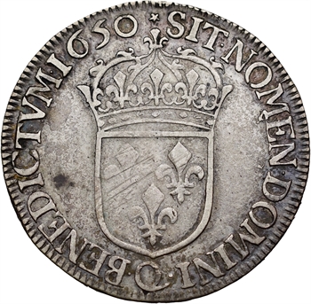 Louis XIV, demi-écu à la mèche longue, 1650 Perpignan