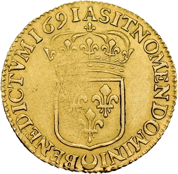 Louis XIV, louis d&rsquo;or à l&rsquo;écu, 1691 Paris