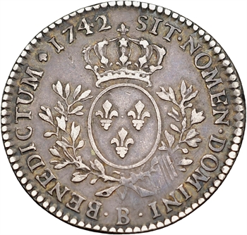 Louis XV, cinquième d&rsquo;écu au bandeau, 1742 Rouen