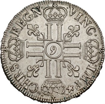 Louis XIV, écu aux huit L, 1er type, 1691 Rennes