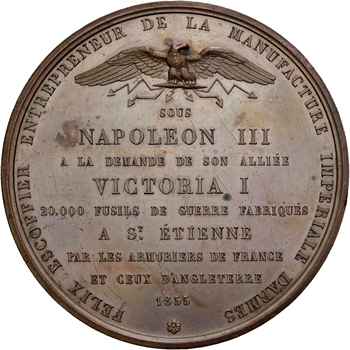 Second Empire, commande d&rsquo;armes de l&rsquo;Angleterre à la manufacture de Saint-Étienne (guerre de Crimée), 1855 Paris