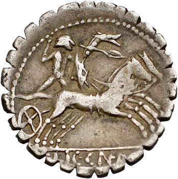 Poblicia, denier serratus, Narbonne, 118 av. J.-C.