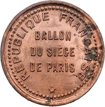 Gvt de Défense nationale, dix centimes ballon monté n° 10 le Louis Blanc, 1870