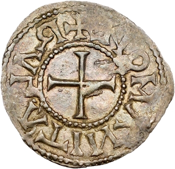 Charles le Chauve, denier, Le Palais (Compiègne) légende rétrograde