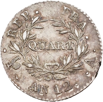 Consulat, quart de franc, An 12 Paris