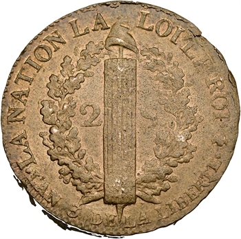 Constitution, 2 sols FRANÇOIS, An 3, 1791 Paris