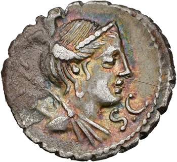 Claudia, denier serratus, Rome, 79 av. J.-C.