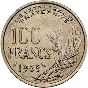 IVe République, 100 francs Chouette, 1958 Paris