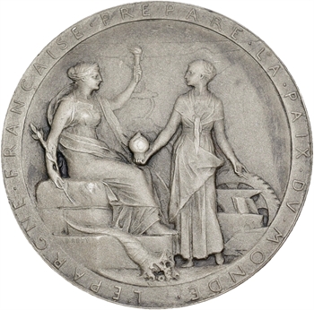 Égypte, Suez (Canal de), médaille de Roty en argent, 1869 (ap. 1880)