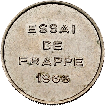 Ve République, essai de frappe au module du 1/2 franc Semeuse, 1966 Paris