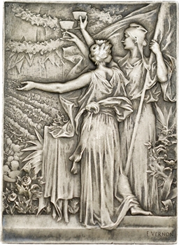 Vernon (F.) : Banquet des Maires aux Tuileries, exemplaire de collection en argent, 1900 Paris