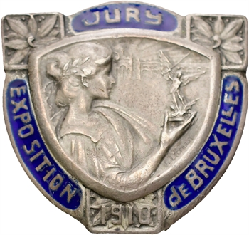 Belgique, Exposition de Bruxelles de 1910, insigne / bagde de jury