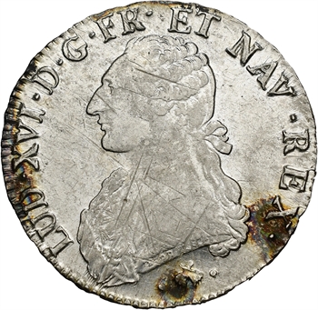 Louis XVI, écu aux branches d&rsquo;olivier, 1779 Bayonne