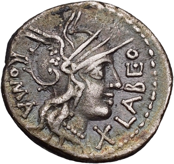 Q. Fabius Labeo, denier, Rome, 124 av. J.-C.