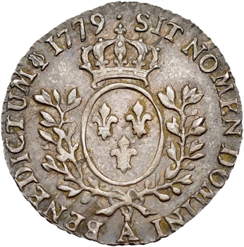Louis XVI, vingtième d’écu au nom de Louis XV, 1779, 2d semestre, Paris