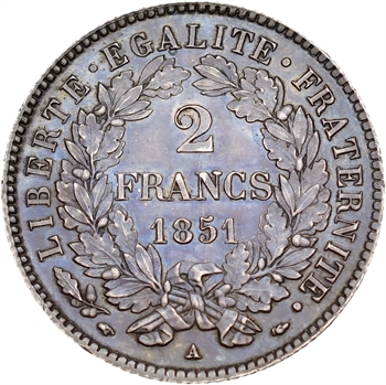 IIe République, 2 francs Cérès, 1851 Paris