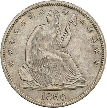 États-Unis, 50 cents ou demi-dollar Liberty seated, 1866 San Francisco