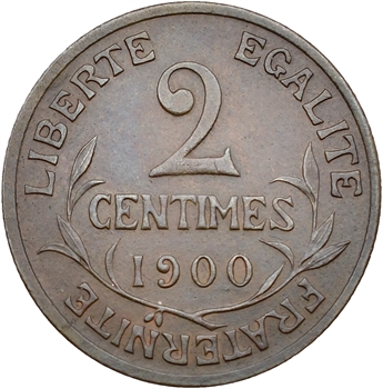 IIIe République, 2 centimes Daniel-Dupuis, 1900 Paris
