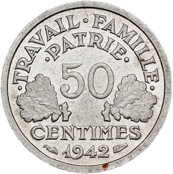 État français, essai de 50 centimes francisque, 1942 Paris