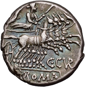 Curiatia, denier, Rome, 135 av. J.-C.