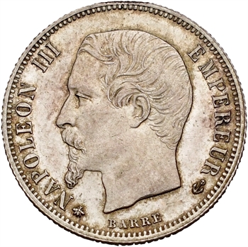Second Empire, 50 centimes tête nue, 1862 Paris