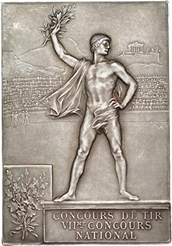 Vernon (F.) : Exposition Universelle et Jeux Olympiques de Paris, VIIe concours national de tir, en argent, 1900 Paris