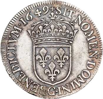 Louis XIV, demi-écu à la mèche longue, 1649 Poitiers