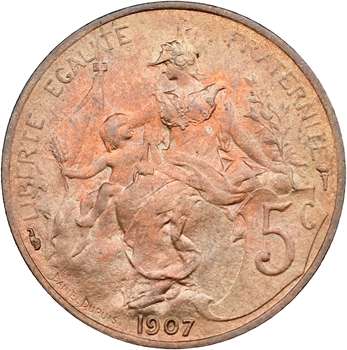 IIIe République, 5 centimes Daniel-Dupuis, 1907 Paris