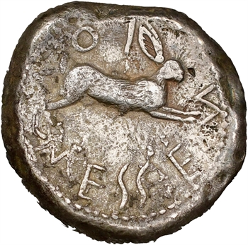 Sicile, Messine, tétradrachme, c.445-439 av. J.-C.