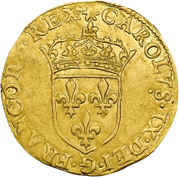 Charles IX, écu d&rsquo;or au soleil, 1565 Poitiers