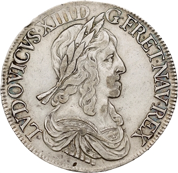 Louis XIII, écu d’argent, 3e type (2e poinçon), 1643 Paris (point)