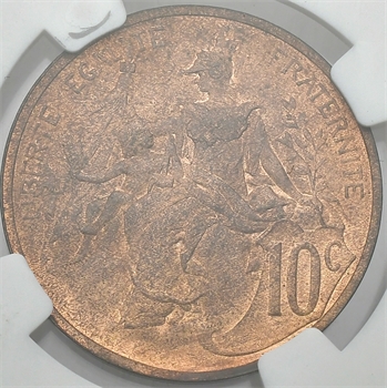 IIIe République, épreuve de 10 centimes Daniel-Dupuis, s.d. (1897) Paris NGC MS65 RB