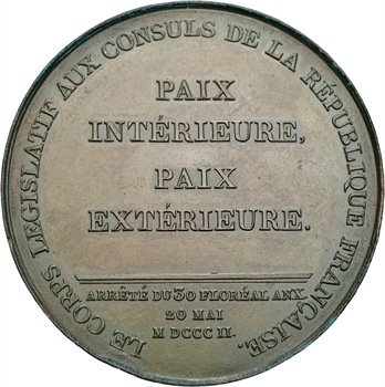 Consulat, promulgation du Traité d&rsquo;Amiens, An X, 1802 Paris