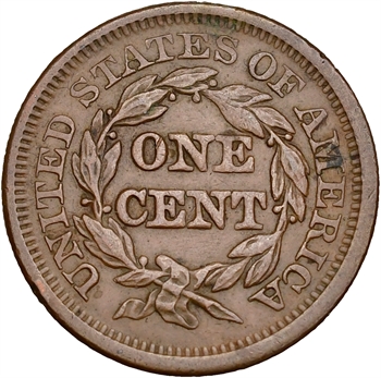 États-Unis, one cent (Braided head cent), 1851 Philadelphie