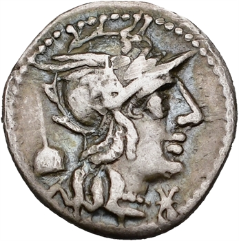 Quinctia, denier, Rome, 126 av. J.-C.