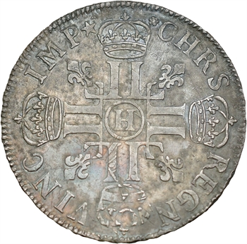 Louis XIV, écu aux huit L, 1er type, 1691 La Rochelle