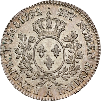 Louis XVI, demi-écu aux rameaux d&rsquo;olivier, 1792 Paris