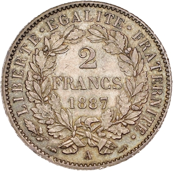 IIIe République, 2 francs Cérès, 1887 Paris