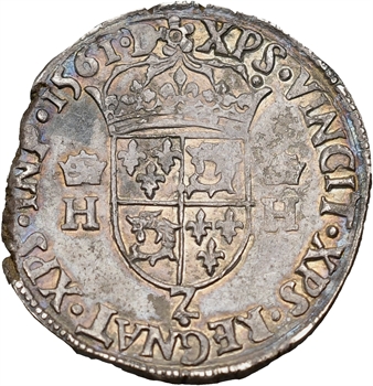 Charles IX, teston du Dauphiné au nom d’Henri II, 1561 Grenoble