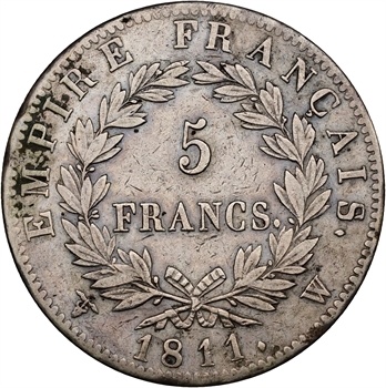 Premier Empire, 5 francs Empire, 1811 Lille