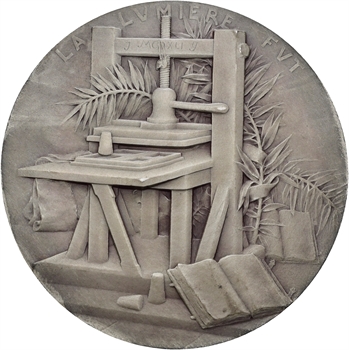Deschamps (L.) : Johannes Gutenberg, en argent, s.d. Paris