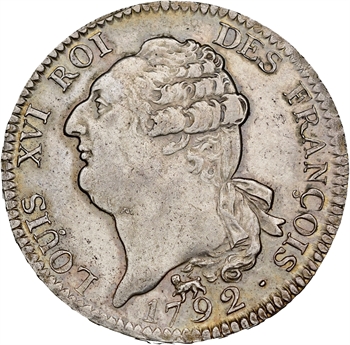 Constitution, écu de 6 livres FRANÇOIS, An 4, 2d semestre, 1792 Paris