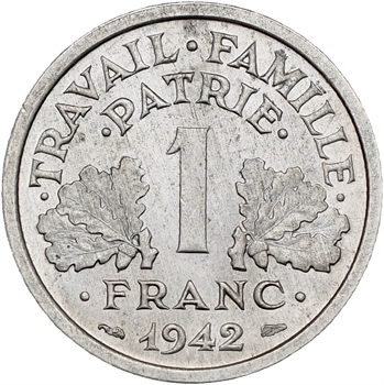 État français, essai de 1 franc francisque, 1942 Paris